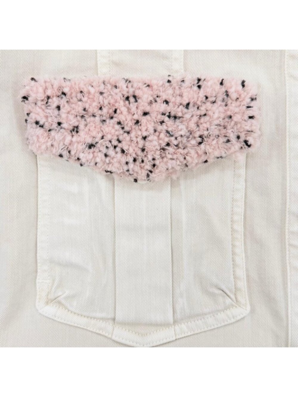 Chanel Mini Coco Button with Stone Fleece Denim Jacket Ivory 34 - Picture 6 of 13